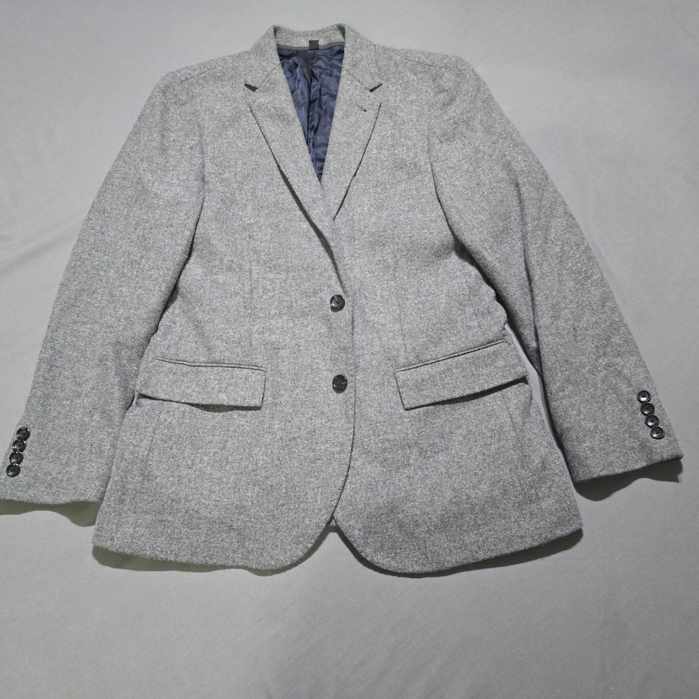 J.Crew Ludlow Blazer Mens 40R Grey Yorkshire Moon Tweed Wool Sport Coat